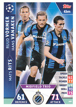 Rits Vormer Vanaken Club Brugge 2018/19 Topps Match Attax CL Midfield Trio #108
