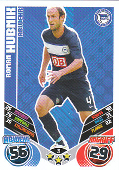 Roman Hubnik Hertha Berlin 2011/12 Topps MA Bundesliga #21