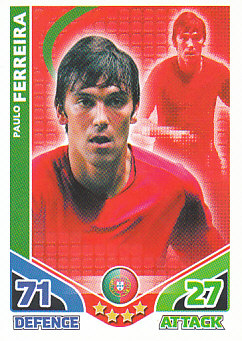 Paulo Ferreira Portugal 2010 World Cup Match Attax #186