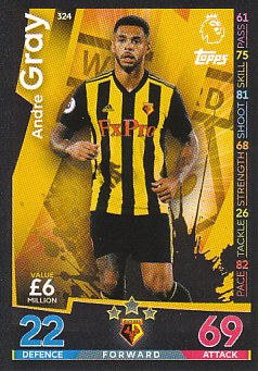 Andre Gray Watford 2018/19 Topps Match Attax #324
