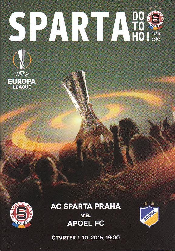 Program AC Sparta Praha - APOEL FC Evropska Liga 2015/16