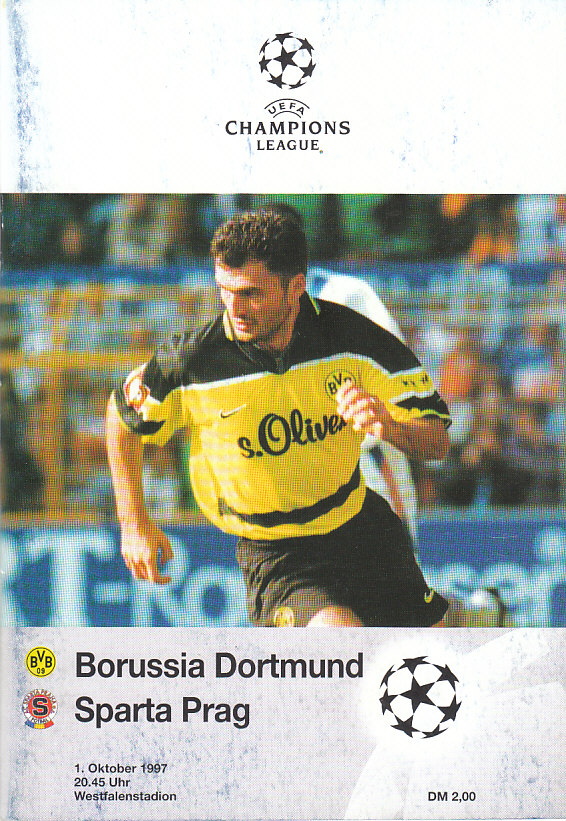 Program Borussia Dortmud - AC Sparta Praha Liga Mistrů 1997