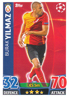 Burak Yilmaz Galatasaray AS 2015/16 Topps Match Attax CL #393