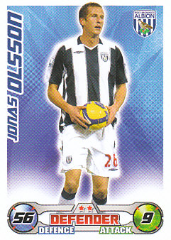 Jonas Olsson West Bromwich Albion 2008/09 Topps Match Attax #48