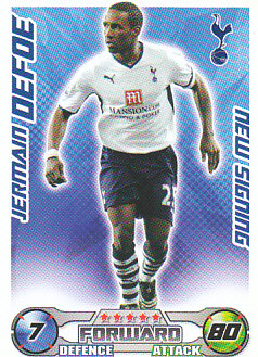 Jermain Defoe Tottenham Hotspur 2008/09 Topps Match Attax New Signing #EX84