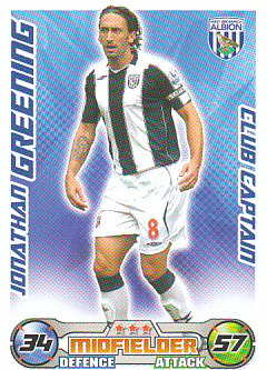 Jonathan Greening West Bromwich Albion 2008/09 Topps Match Attax Captain #EX109