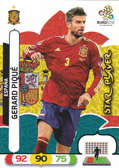 Gerard Pique Spain Panini UEFA EURO 2012 Star Player #62