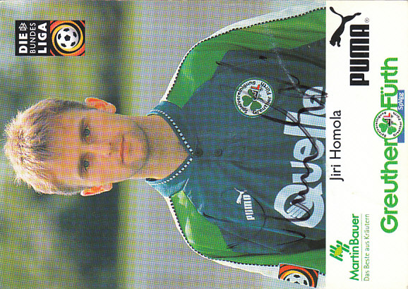 Jiri Homola Greuther Furth 1999/00 Podpisova karta autogram