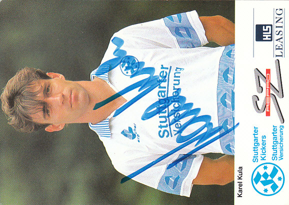 Karel Kula Stuttgarter Kicker 1991/92 Podpisova karta autogram