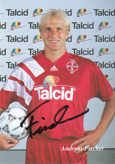 Andreas Fischer Bayer 04 Leverkusen 1993/94 Podpisova karta Autogram