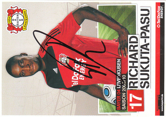 Richard Sukuta-Pasu Bayer 04 Leverkusen 2009/10 Podpisova karta Autogram