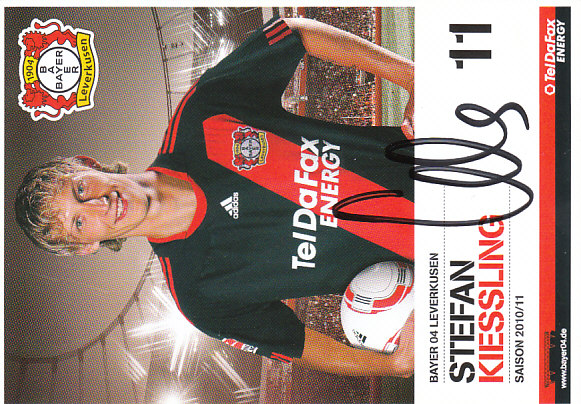 Stefan Kiessling Bayer 04 Leverkusen 2010/11 Podpisova karta Autogram