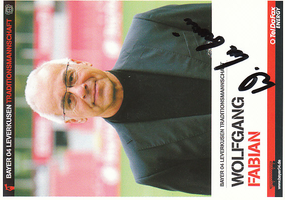 Wolfgang Fabian Bayer 04 Leverkusen Traditionmannschaft Podpisova karta Autogram