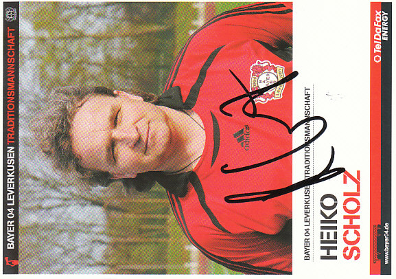 Heiko Scholz Bayer 04 Leverkusen Traditionmannschaft Podpisova karta Autogram