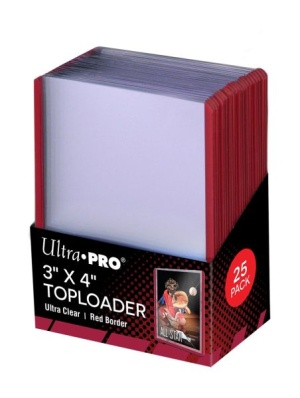 Plastový toploader Ultra Pro 35pt Red Border, balení 25 ks