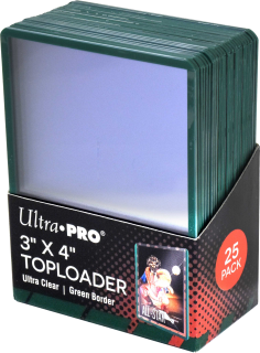 Plastový toploader Ultra Pro 35pt Green Border, balení 25 ks