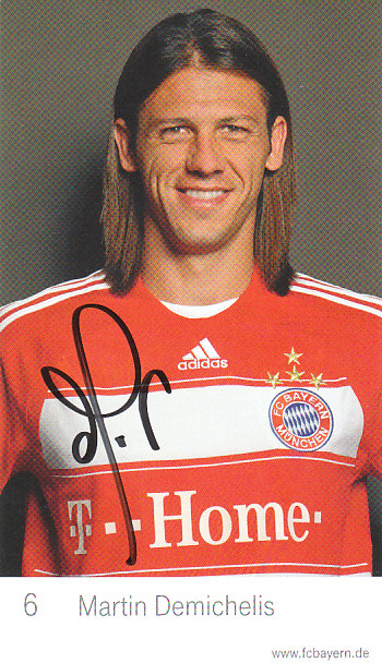 Martin Demichelis FC Bayern Mnichov 2008/09 Podpisova karta Autogram