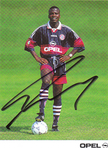 Sammy Kuffour FC Bayern Mnichov 1997/98 Podpisova karta Autogram