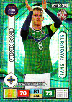 Steven Davis Northern Ireland Panini Road to 2018 World Cup Fans Favourit #NIR13