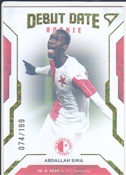 Abdallah Sima Slavia Praha SportZoo FORTUNA:LIGA 2020/21 2. serie Debut Date Rookie /199 #DR16