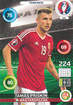 Tamas Priskin Hungary Panini UEFA EURO 2016 #201