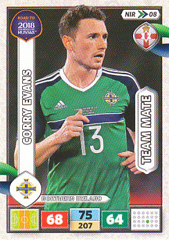 Corry Evans Northern Ireland Panini Road to 2018 World Cup #NIR08