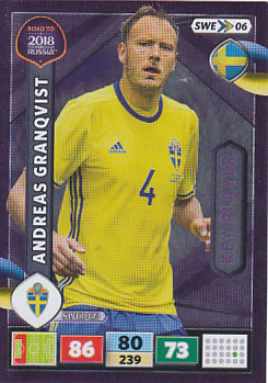 Andreas Granqvist Sweden Panini Road to 2018 World Cup Key Player #SWE06