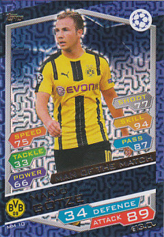 Mario Gotze Borussia Dortmund 2016/17 Topps Match Attax CL Man of the Match#MM10