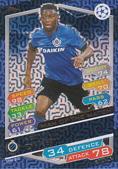 Abdoulay Diaby Club Brugge 2016/17 Topps Match Attax CL Man of the Match #MM20
