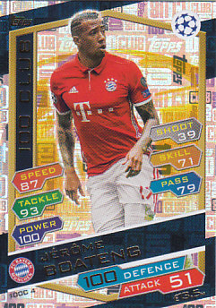 Jerome Boateng Bayern Munchen 2016/17 Topps MatchAttax CL 100 Club #100C04