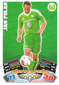 Jan Polak VfL Wolfsburg 2012/13 Topps MA Bundesliga #317