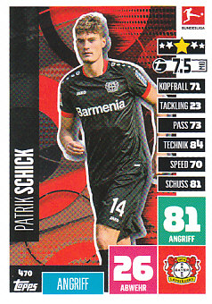 Patrik Schick Bayer 04 Leverkusen 2020/21 Topps MA Bundesliga #470