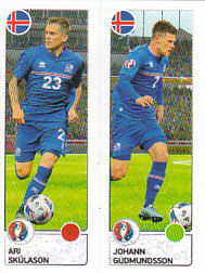 Ari Skulason/Johann Gudmundsson Iceland samolepka EURO 2016 #606a/606b