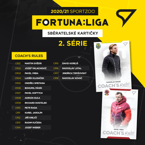 Coach's Rules kompletní set 18 karet SportZoo FORTUNA:LIGA 2020/21 2. serie