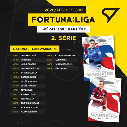 National Team Warriors kompletní set 18 karet SportZoo FORTUNA:LIGA 2020/21