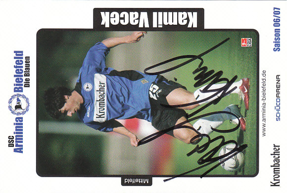 Kamil Vacek Arminia Bielefeld 2006/07 Podpisova karta autogram