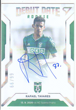 Rafael Tavares Karvina SportZoo FORTUNA:LIGA 2020/21 2. serie Debut Date Rookie Auto /99 #DR14