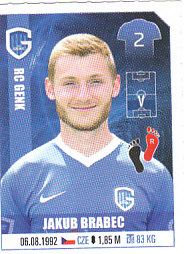 Jakub Brabec KRC Genk samolepka Pro League 2018 Panini #210