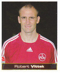 Robert Vittek 1. FC Nurnberg samolepka Bundesliga Fussball 2007/08 Panini #384