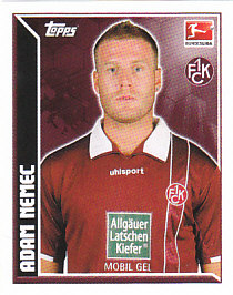 Adam Nemec 1. FC Kaiserslautern 05 samolepka Bundesliga 2011/12 Topps #207