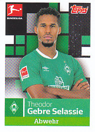 Theo Gebre Selassie Werder Bremen samolepka Bundesliga 2019/20 Topps #51
