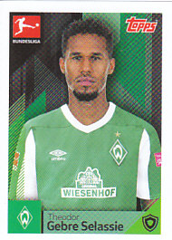 Theo Gebre Selassie Werder Bremen samolepka Bundesliga 2020/21 Topps #91