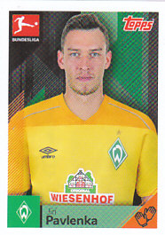 Jiri Pavlenka Werder Bremen samolepka Bundesliga 2020/21 Topps #90