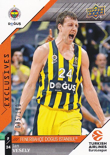 Jan Vesely Fenerbahce Istanbul 2017/18 Upper Deck Euroleague Exclusives /100 #48