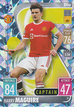 Harry Maguire Manchester United 2021/22 Topps Match Attax ChL Captain Crystal #30c