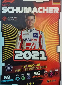 Mick Schumacher Topps F1 Turbo Attax 2021 F1 Rookie #182