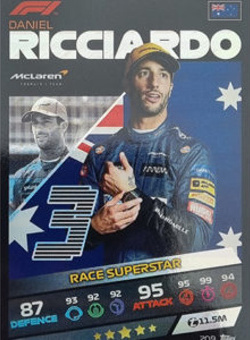 Daniel Riccardo Topps F1 Turbo Attax 2021 Race Superstar #209