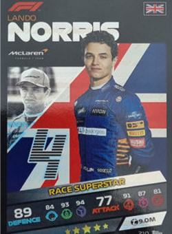 Lando Norris Topps F1 Turbo Attax 2021 Race Superstar #210