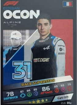 Esteban Ocon Topps F1 Turbo Attax 2021 Race Superstar #213