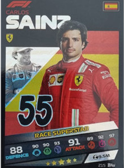 Carlos Sainz Topps F1 Turbo Attax 2021 Race Superstar #215